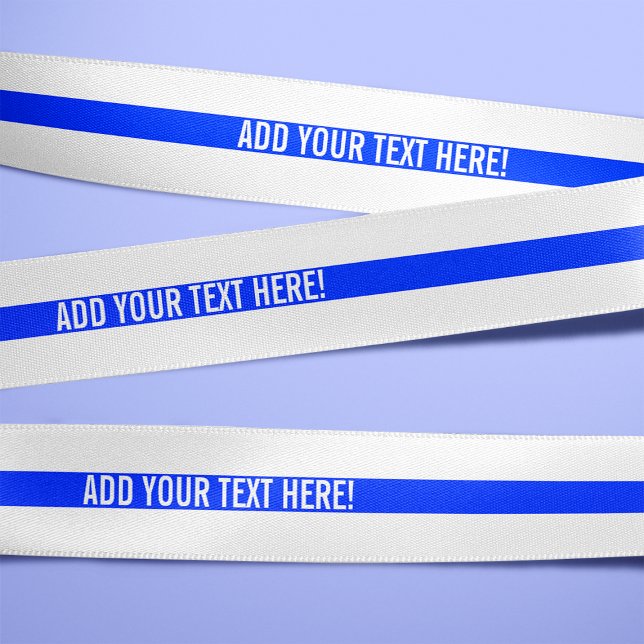 Thin Blue Line Custom White Satin Ribbon (Creator Uploaded)