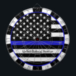 Thin Blue Line Darts & American Flag police / USA Dartboard<br><div class="desc">Dartboard: Thin Blue Line & American Flag (USA) - enforcement / police themed - love my country, patriots / sports fans</div>
