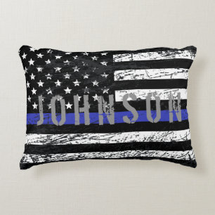 Thin Blue Line Decorative Pillow