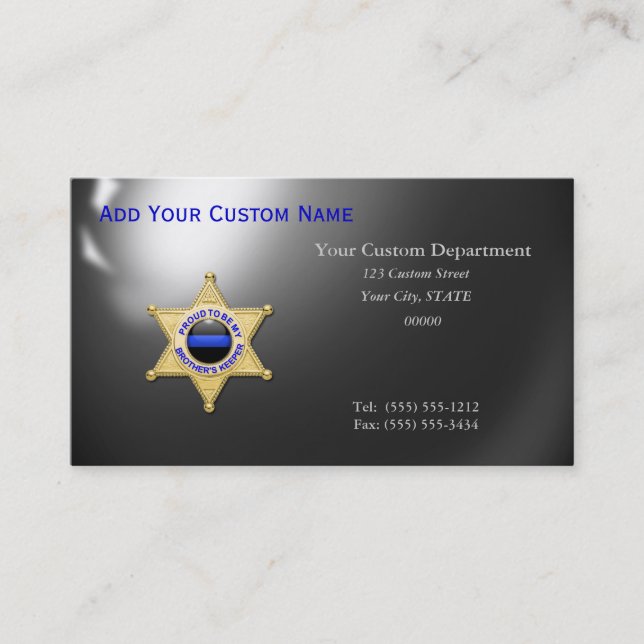 Thin Blue Line Deputy Brothers Keeper Business Card (Front)