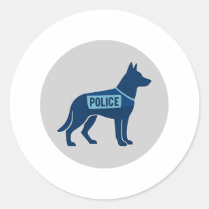 Thin Blue Line Dog Classic Round Sticker