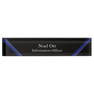 Thin Blue Line - Elegant Design Name Plate