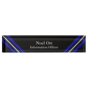 Thin Blue Line - Elegant Design Name Plate