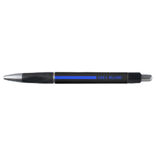 Thin Blue Line Ending With Custom Text Pen