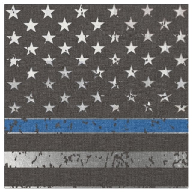Thin Blue Line Fabric (Close Up)