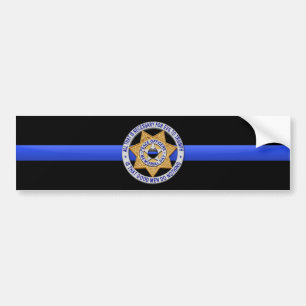 Thin Blue Line Flag & Badge Bumper Sticker