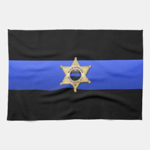 Thin Blue Line Flag & Badge Kitchen Towel