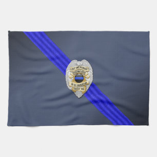 Thin Blue Line Flag & Badge Kitchen Towel