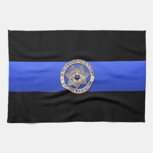 Thin Blue Line Flag & Badge Kitchen Towel