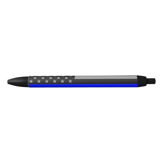 Thin Blue Line Flag Black Ink Pen (Front)