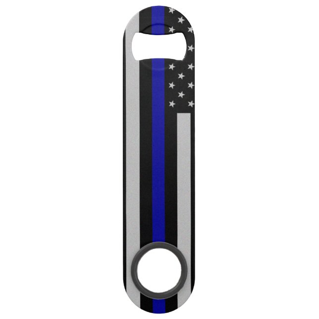 Thin Blue Line Flag Bottle Opener Speed Bottle Opener (Front)
