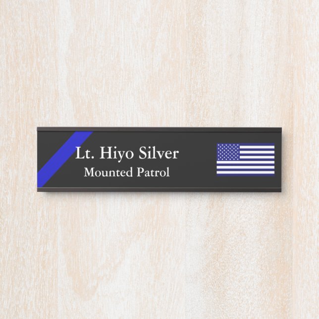 Thin Blue Line Flag Door Sign (Front)