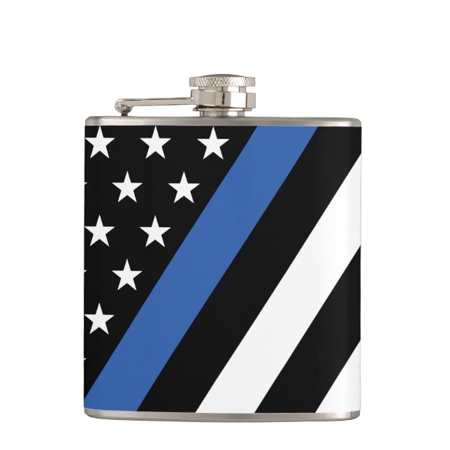 Thin Blue Line Flag Flask (Front)
