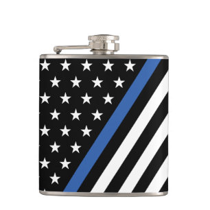 Thin Blue Line Flag Flask