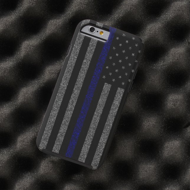 Thin Blue Line Flag Grunge iPhone 6 Case (In Situ)