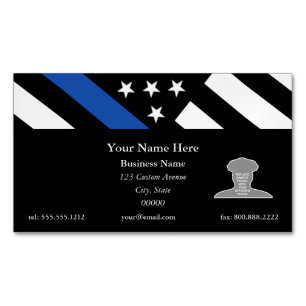 Thin Blue Line Flag Magnetic Business Card