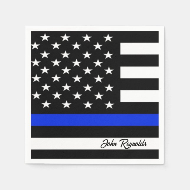 Thin Blue Line Flag Napkin (Front)