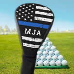 Thin Blue Line Flag Personalized Monogram Police Golf Head Cover<br><div class="desc">Thin Blue Line Police Golf Head Cover - USA American flag design in Police Flag colours, distressed design . This personalized police golf cover is perfect law enforcement gifts, police retirement gifts, police officer gifts. Personalize this police thin blue line golf cover with police officers monogram. COPYRIGHT © 2020 Judy...</div>