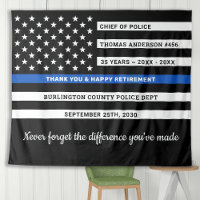 Thin Blue Line Flag Personalized Police Retirement