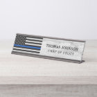 Thin Blue Line Flag Police Officer Rustic Wood