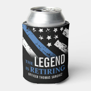 Thin Blue Line Flag Police Retirement Party Can Cooler