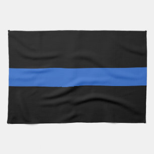 Thin Blue Line Flag police solidarity symbol usa a Kitchen Towel