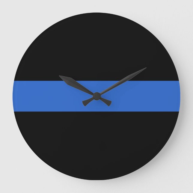 Thin Blue Line Flag police solidarity symbol usa a Large Clock (Front)