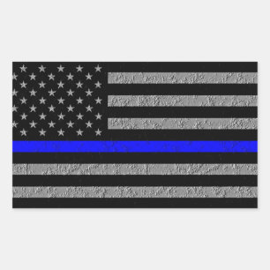 THIN BLUE LINE FLAG SUPPORT POLICE  STICKER