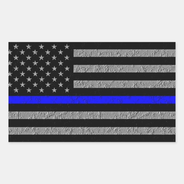 THIN BLUE LINE FLAG SUPPORT POLICE  STICKER (Front)