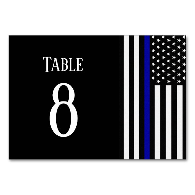 Thin Blue Line Flag Table Number (Front)