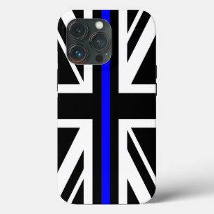 Thin Blue Line Flag united kingdom police cop symb iPhone 13 Pro Case