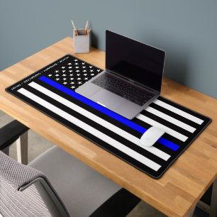 Thin Blue Line Flag (United States) Desk Mat
