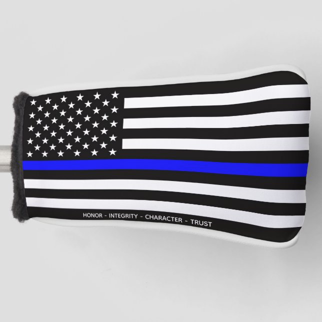 Thin Blue Line Flag (United States) Golf Head Cover (Front)