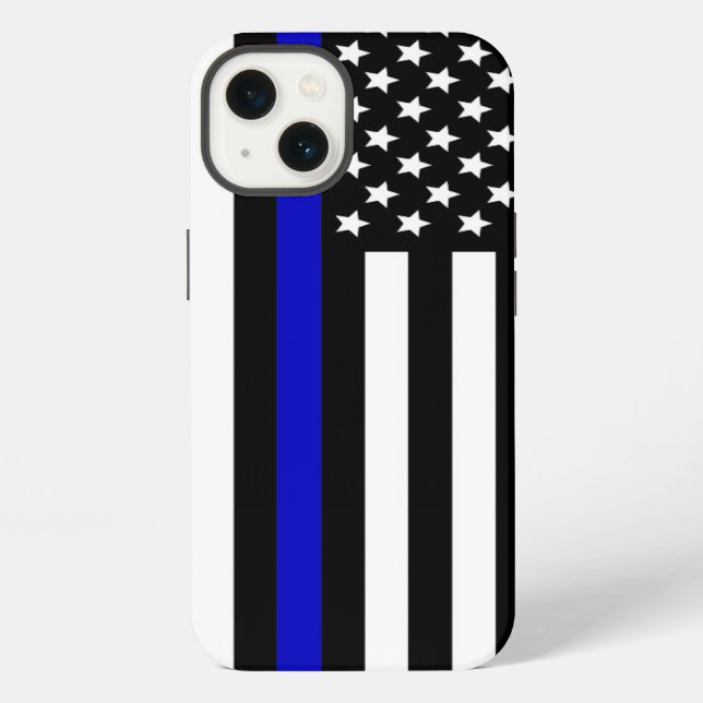 Thin Blue Line.flag USA iPhone Case (Back)
