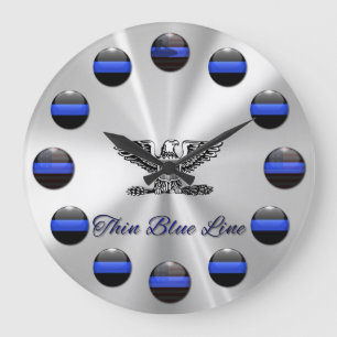 Thin Blue Line Full Bird Chief Large Clock