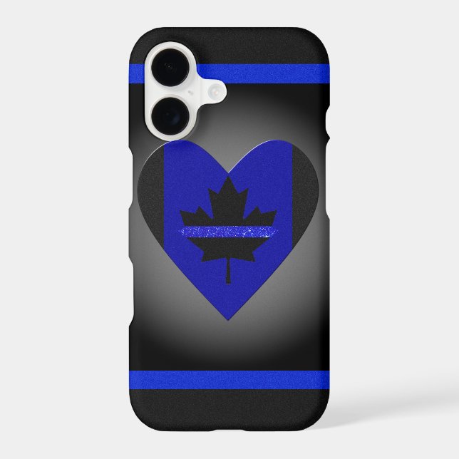 Thin Blue Line Glitter Heart Flag (Back)