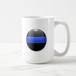 Thin Blue Line Glowing Button Coffee Mug