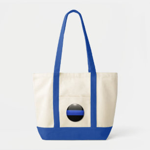 Thin Blue Line - Glowing Button Tote Bag