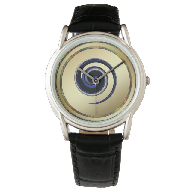 Thin Blue Line Gold Coin Swirl Watch (Front)