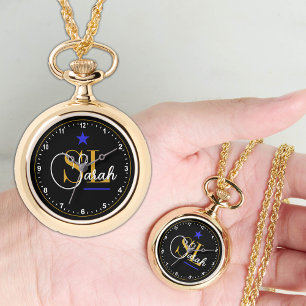 Thin Blue Line, Gold Monogrammed Name & Signature Watch