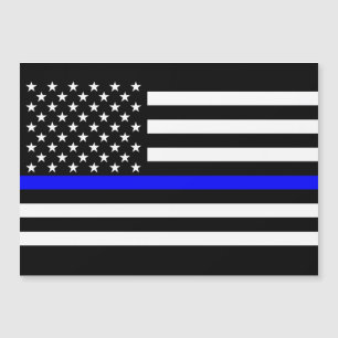 Thin Blue Line Graphic on a US Flag