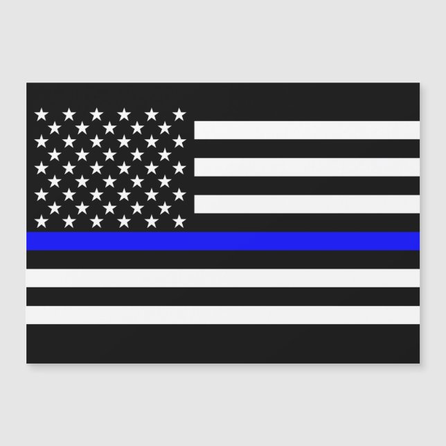 Thin Blue Line Graphic on a US Flag (Front)