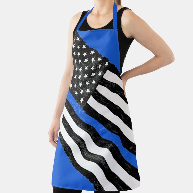 Thin Blue Line Grungy Apron (Insitu)