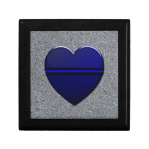 Thin Blue Line Heart Gift Box
