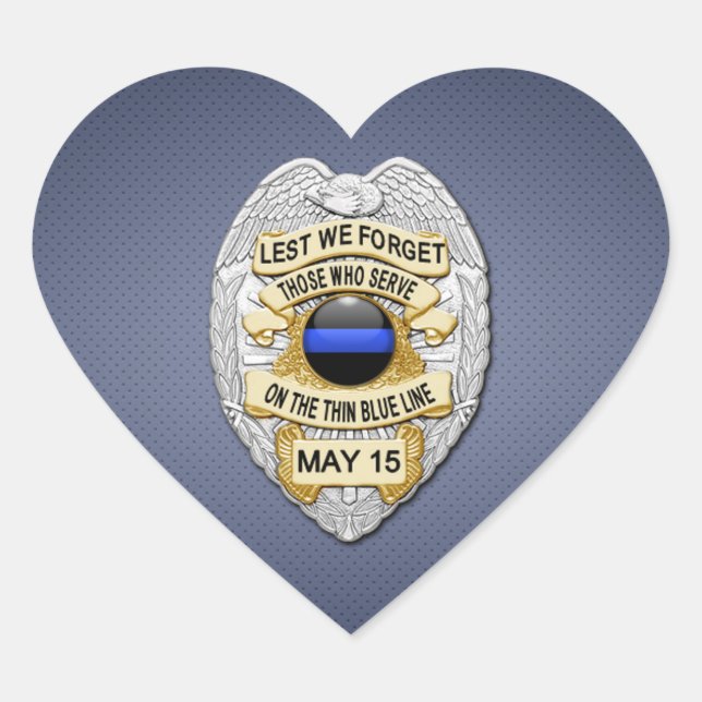 Thin Blue Line Heart Sticker (Front)