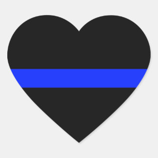 Thin Blue Line Heart Sticker (Set of 20)
