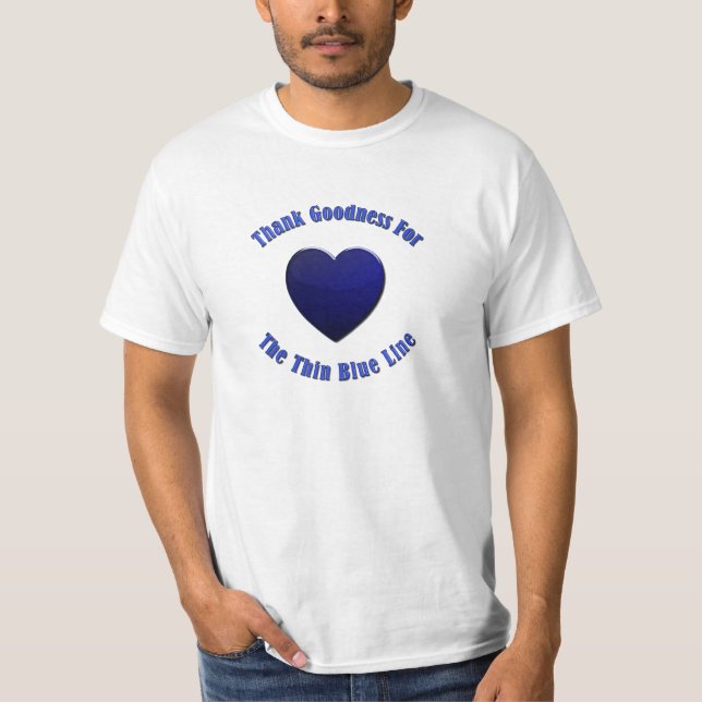 Thin Blue Line Heart T-Shirt (Front)