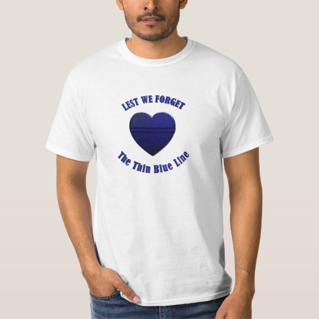 Thin Blue Line Heart T-Shirt (Front)