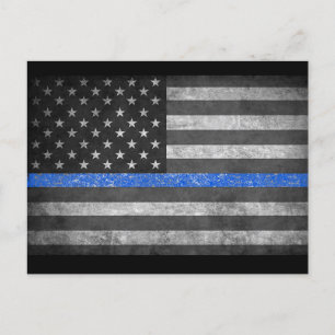 Thin Blue Line Holiday Postcard