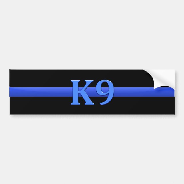 Thin Blue Line & K9 Bumper Sticker (Front)